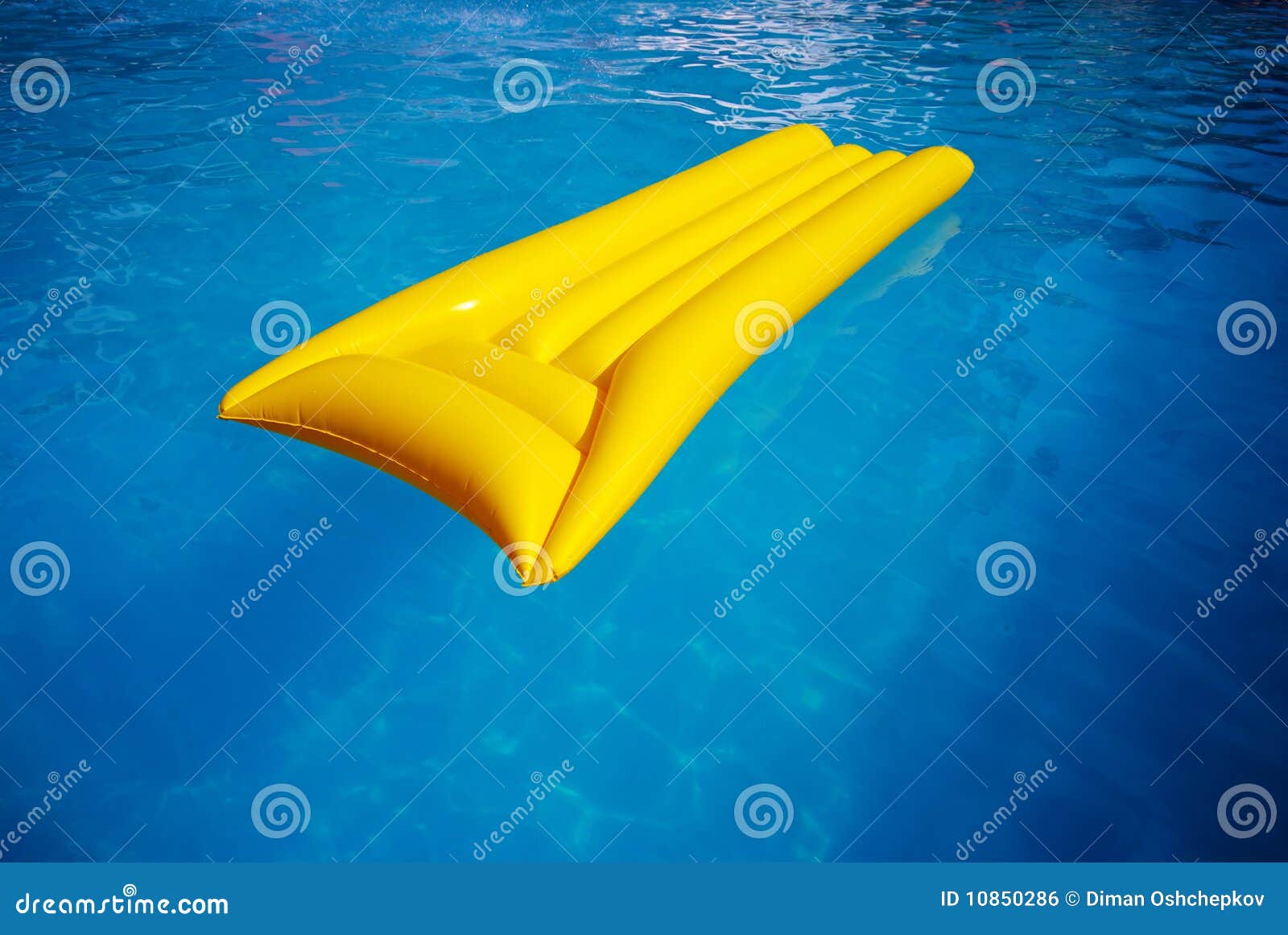 yellow mattress in the swimming pool royalty free stock yellow mattress in the swimming pool royalty free stock