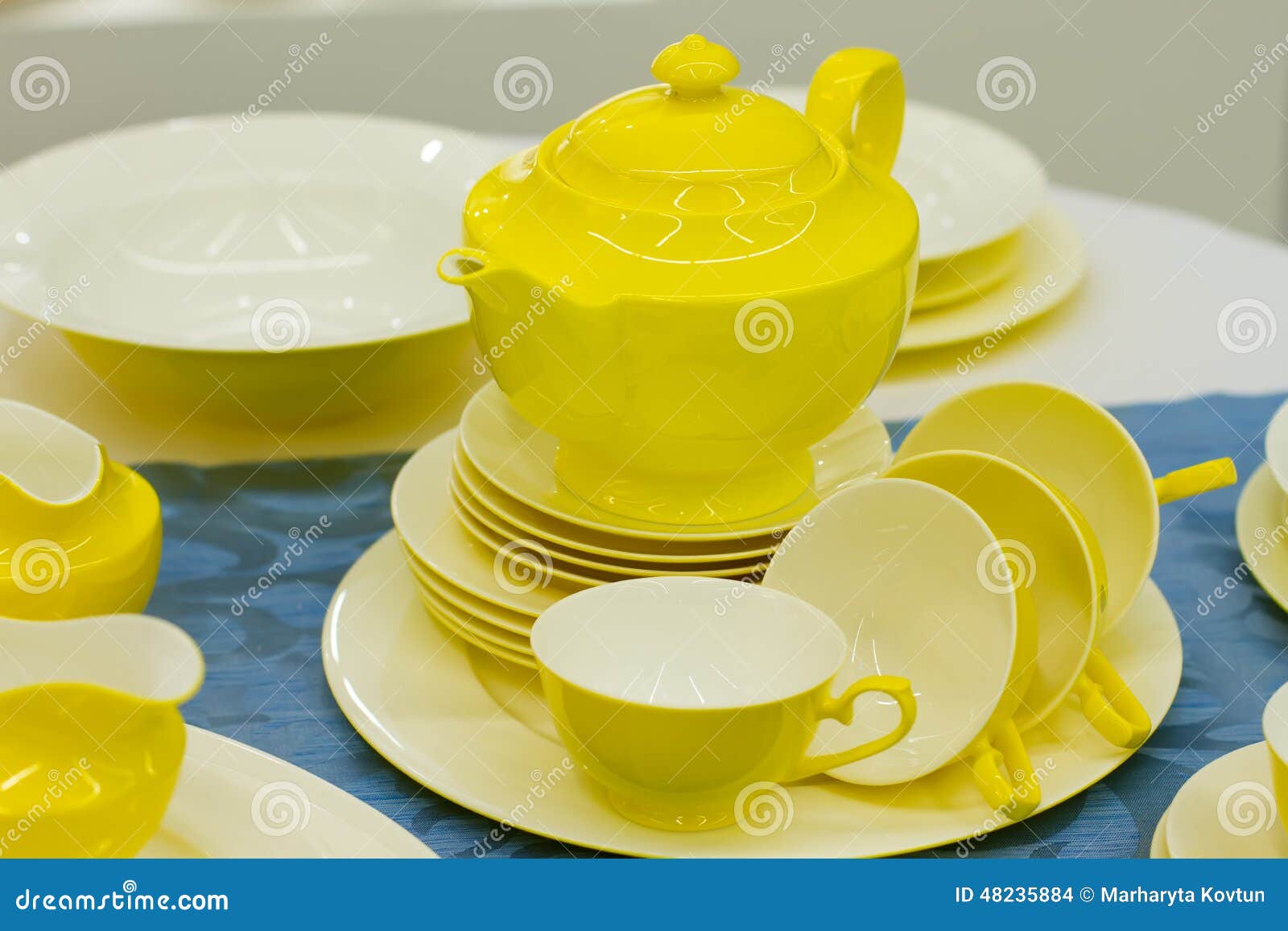Yellow Tea Set Stock Photo Image 48235884