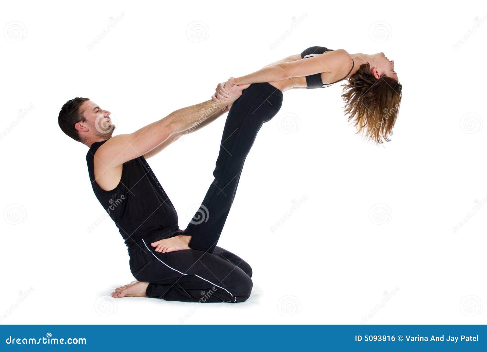 practicing a Male poses pose.  yoga and challenge double yoga female gymnasts complex yoga