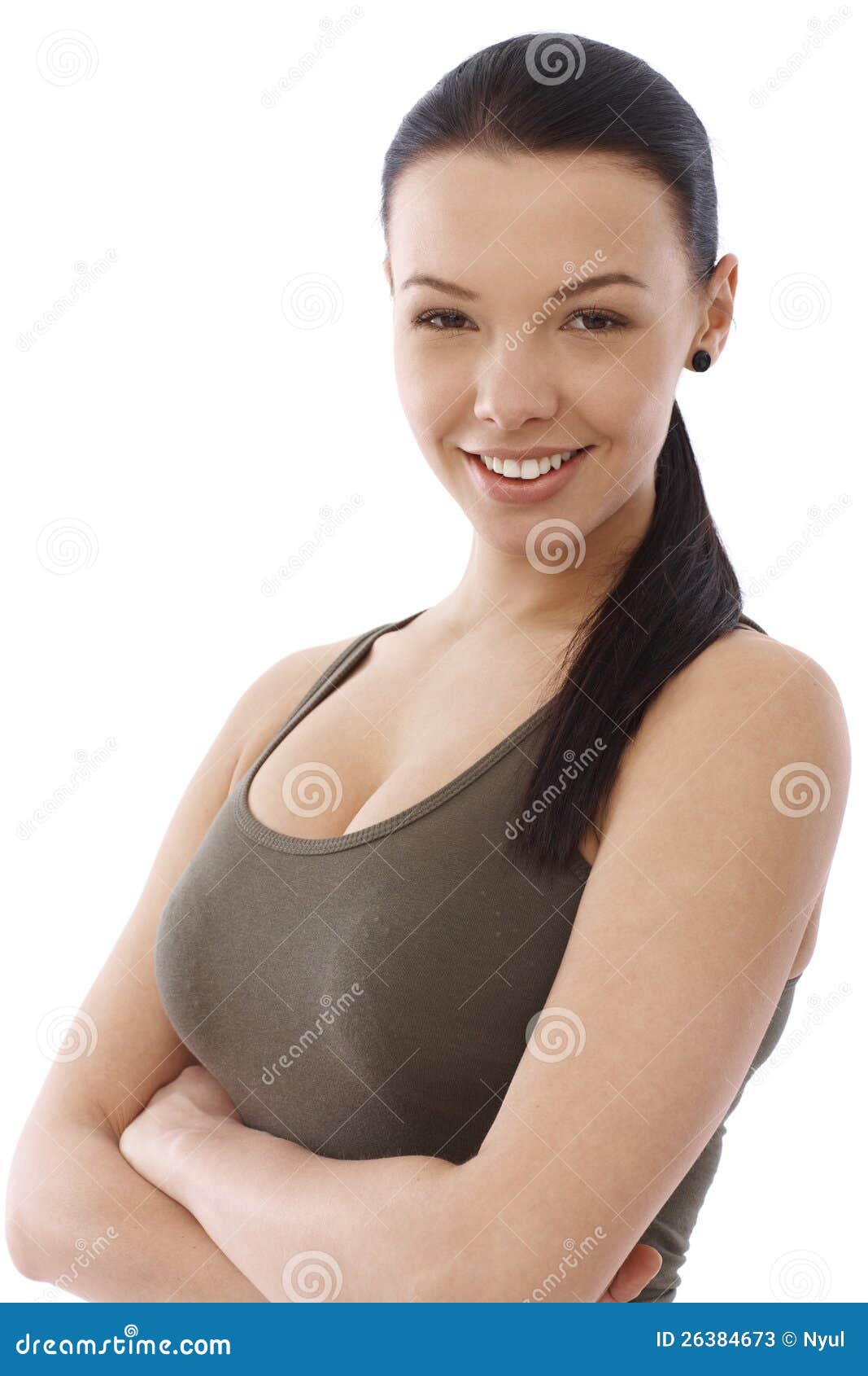 Young+And+Fresh Young And Fresh Woman Smiling Arms Crossed Stock Photos - Image ...