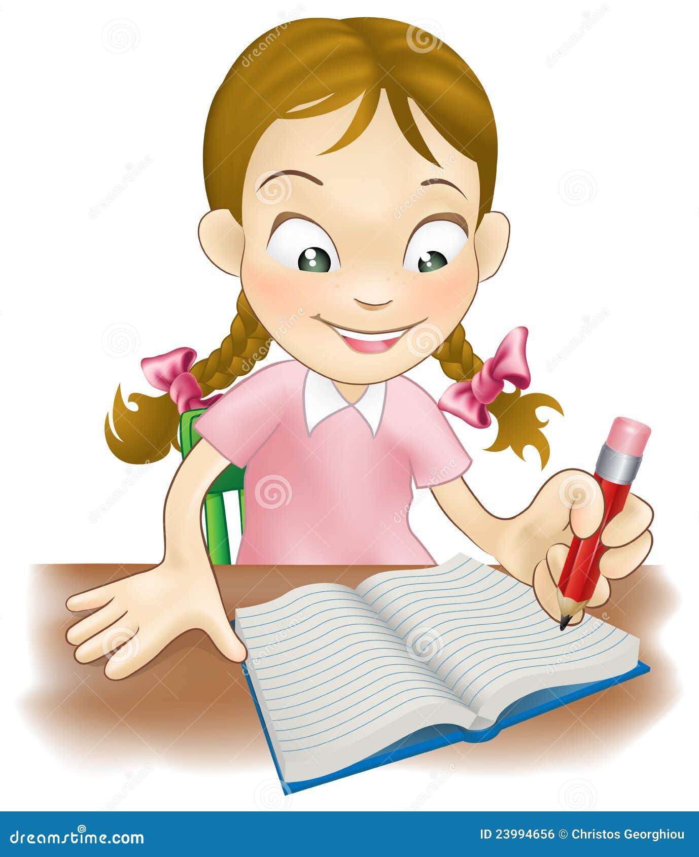 clipart of a girl writing - photo #16