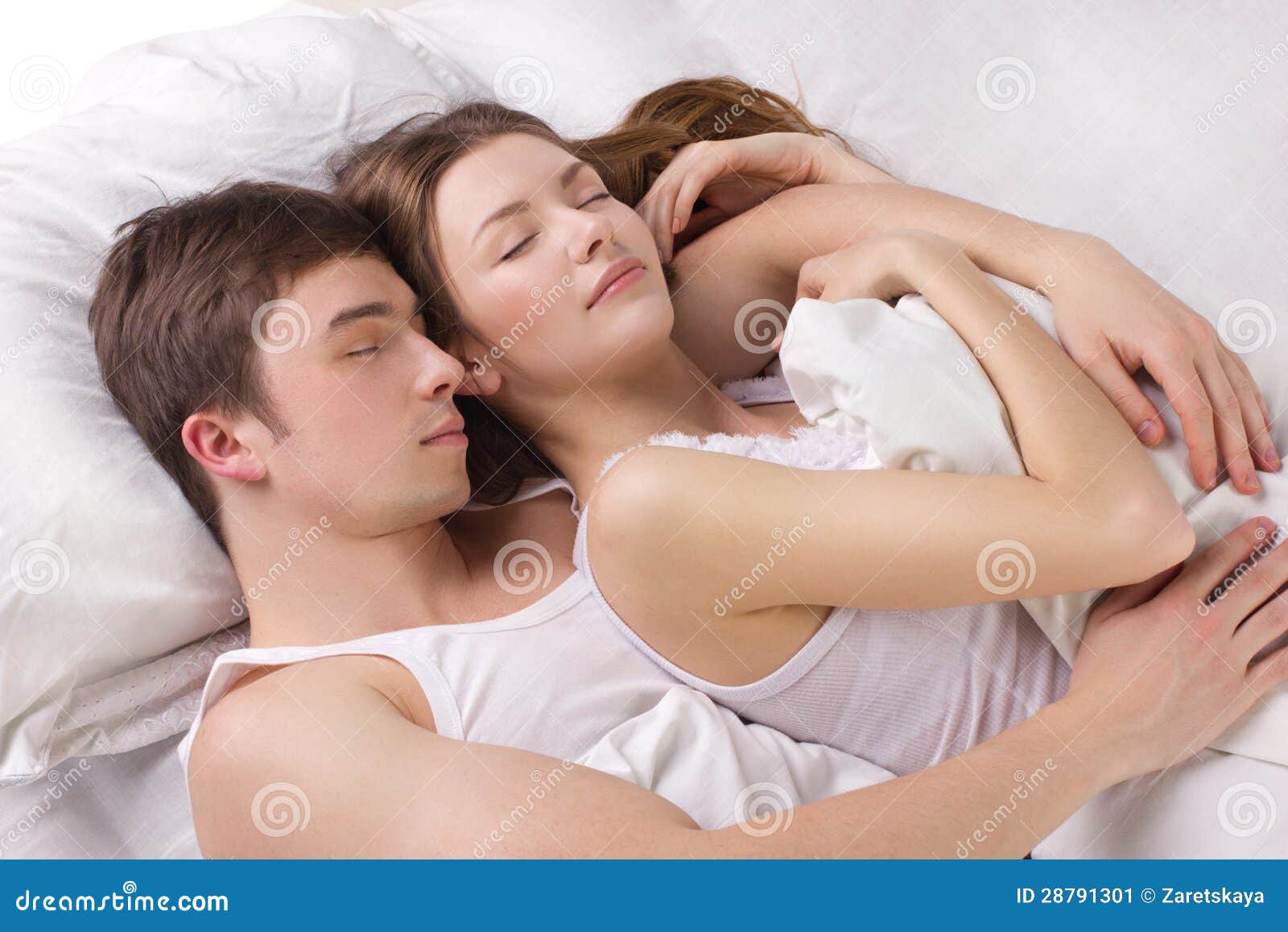 Young Man And Woman In A Bed Stock Image - Image: 28791301