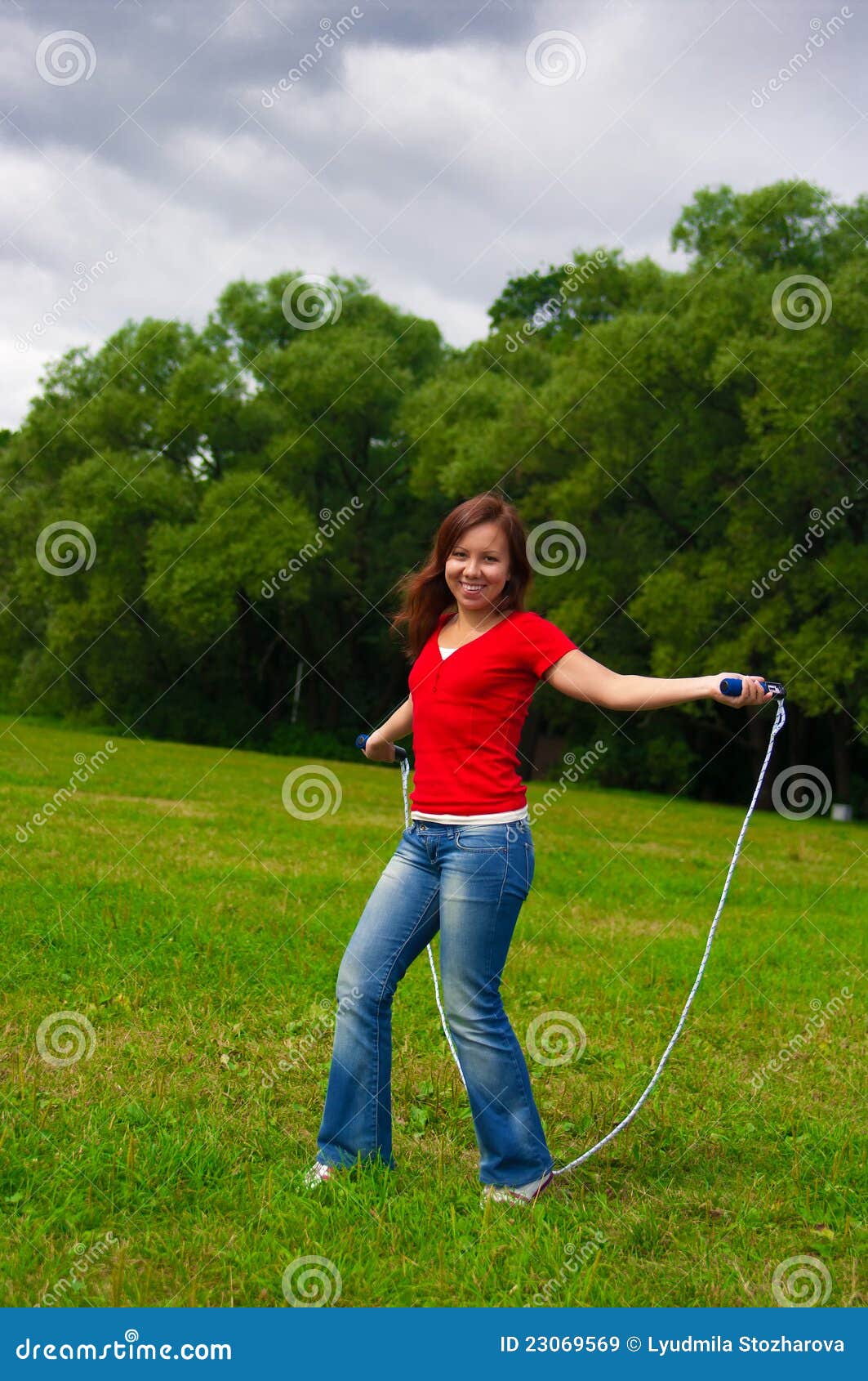 Young Woman With Skipping Rope Royalty Free Stock Images - Image: 23069569