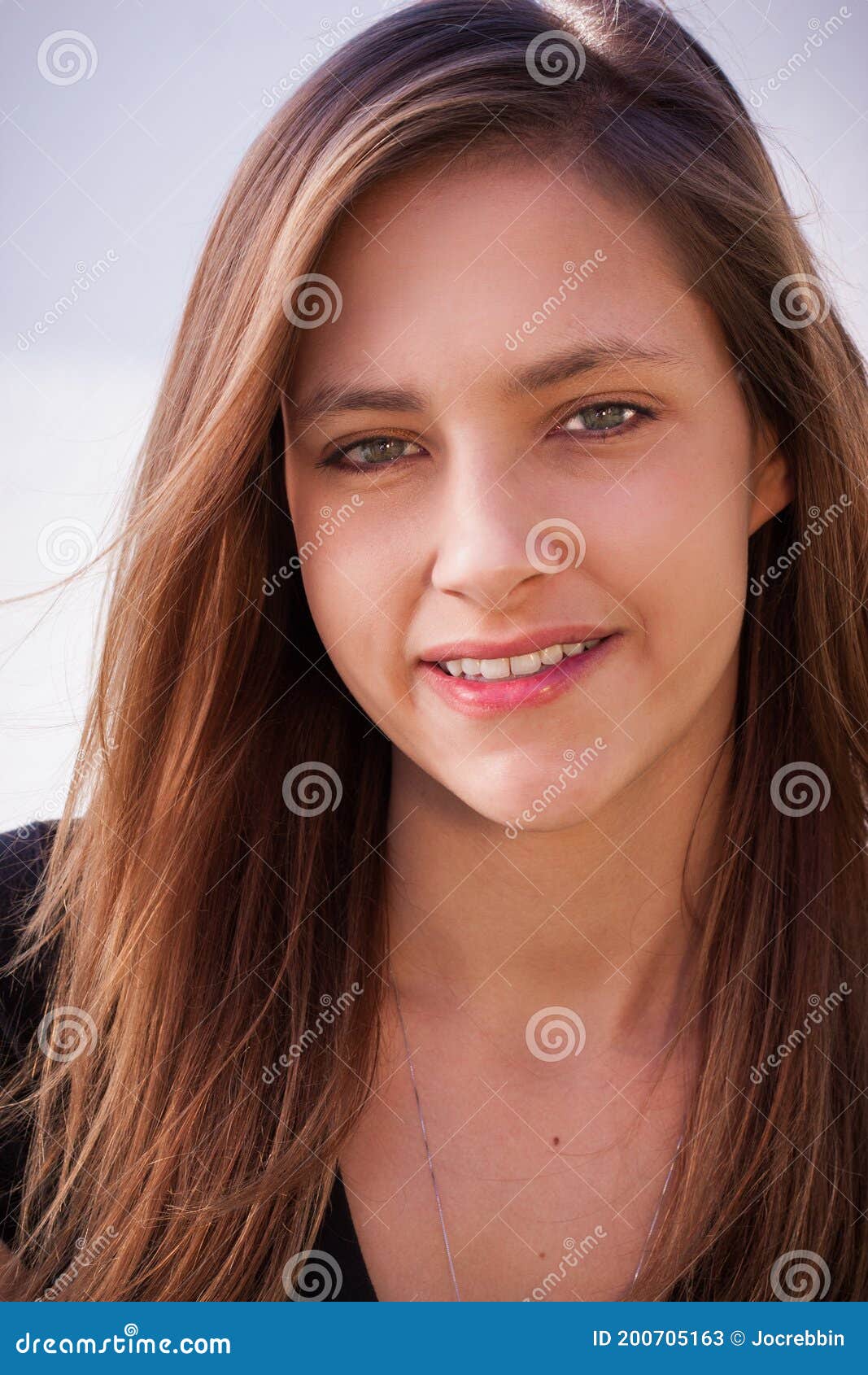 Youthful Beautiful Teenager With Long Brown Hair Stock Image Image Of