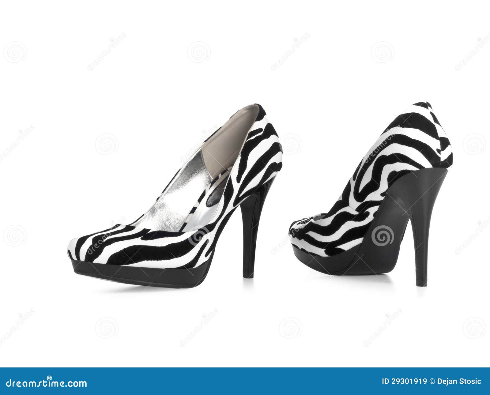 Zebra High Heel Shoes, Royalty Free Stock Images - Image: 29301919
