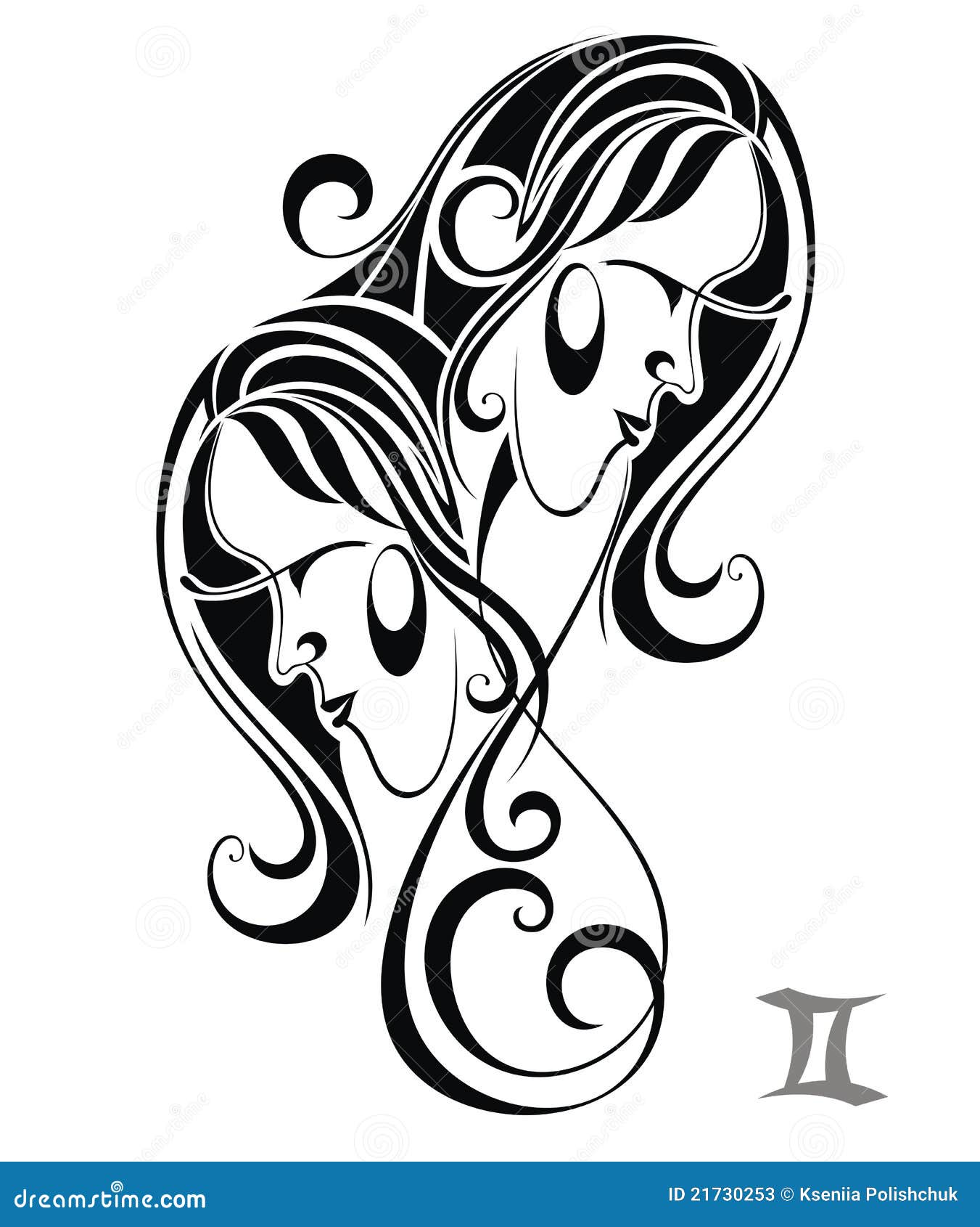 Gemini Zodiac Sign Tattoo Design