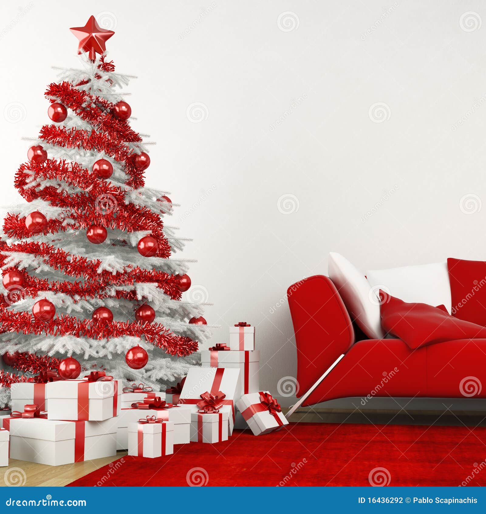 decoracao de arvore de natal vermelha e branca: de Natal no interior moderno toda nas cores brancas e vermelhas decoracao de arvore de natal vermelha e branca: de Natal no interior moderno toda nas cores brancas e vermelhas