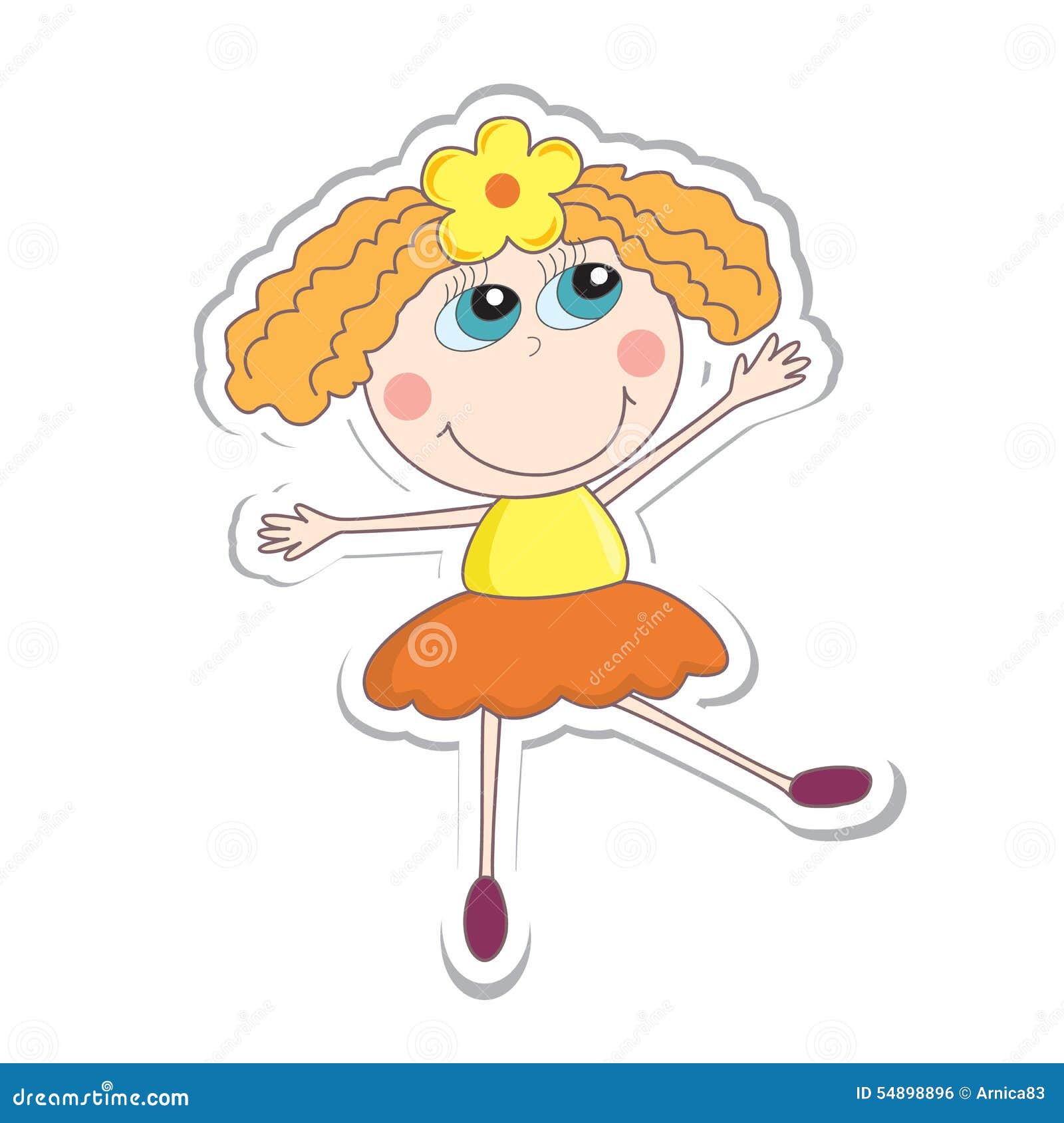 一个小跳舞动画片女孩 也corel凹道例证向量.