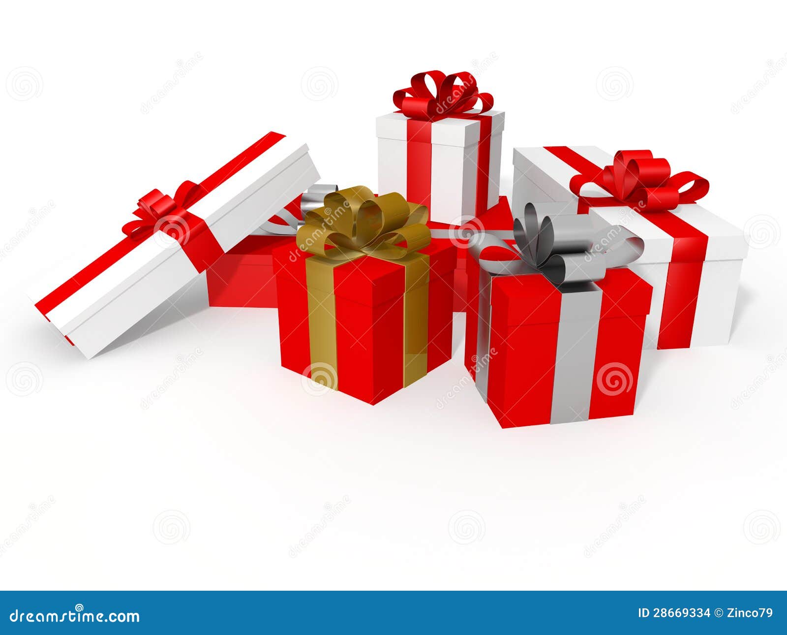 堆多种形状和颜色礼品.