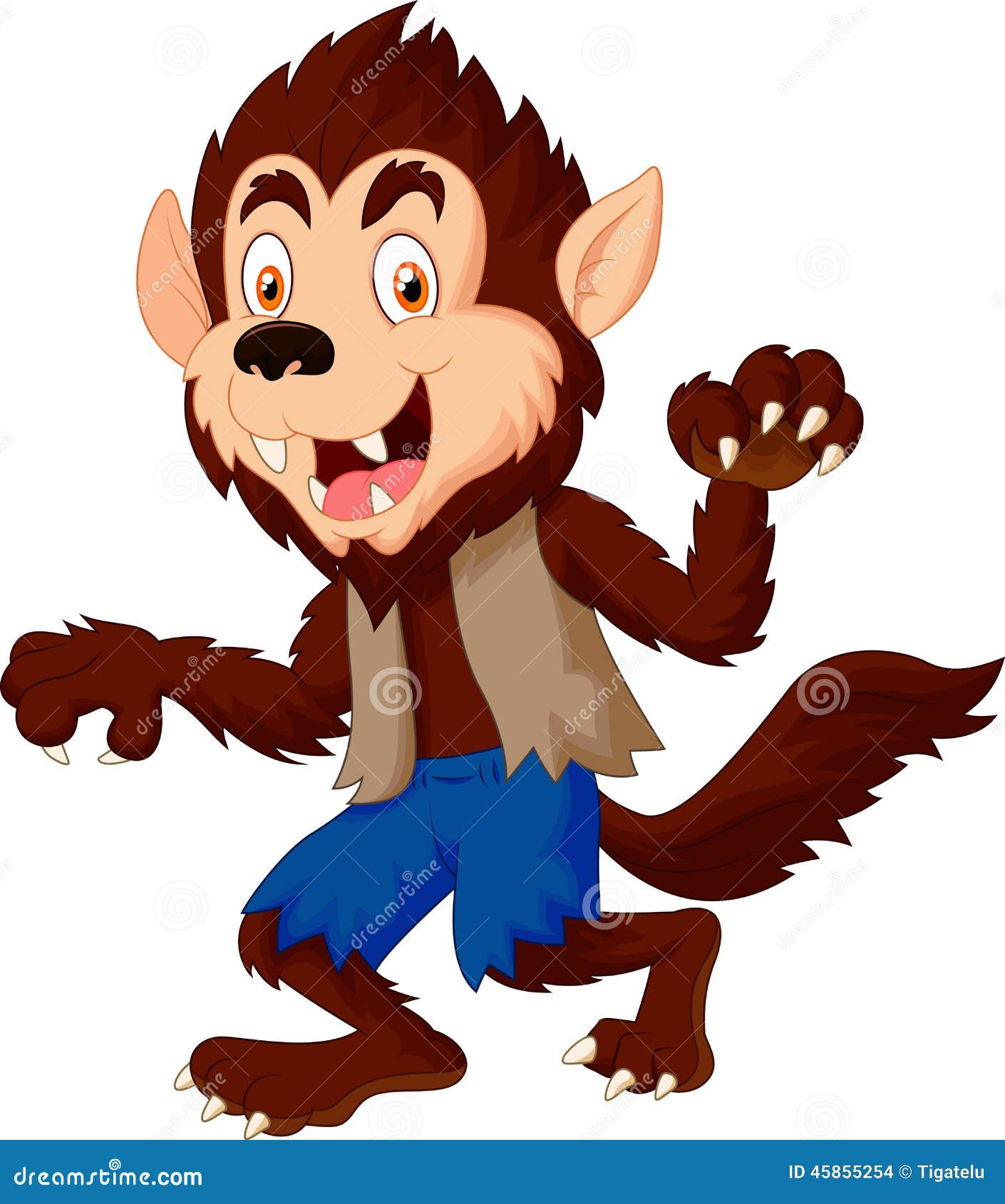 download 微笑的动画片狼人 向量例证.