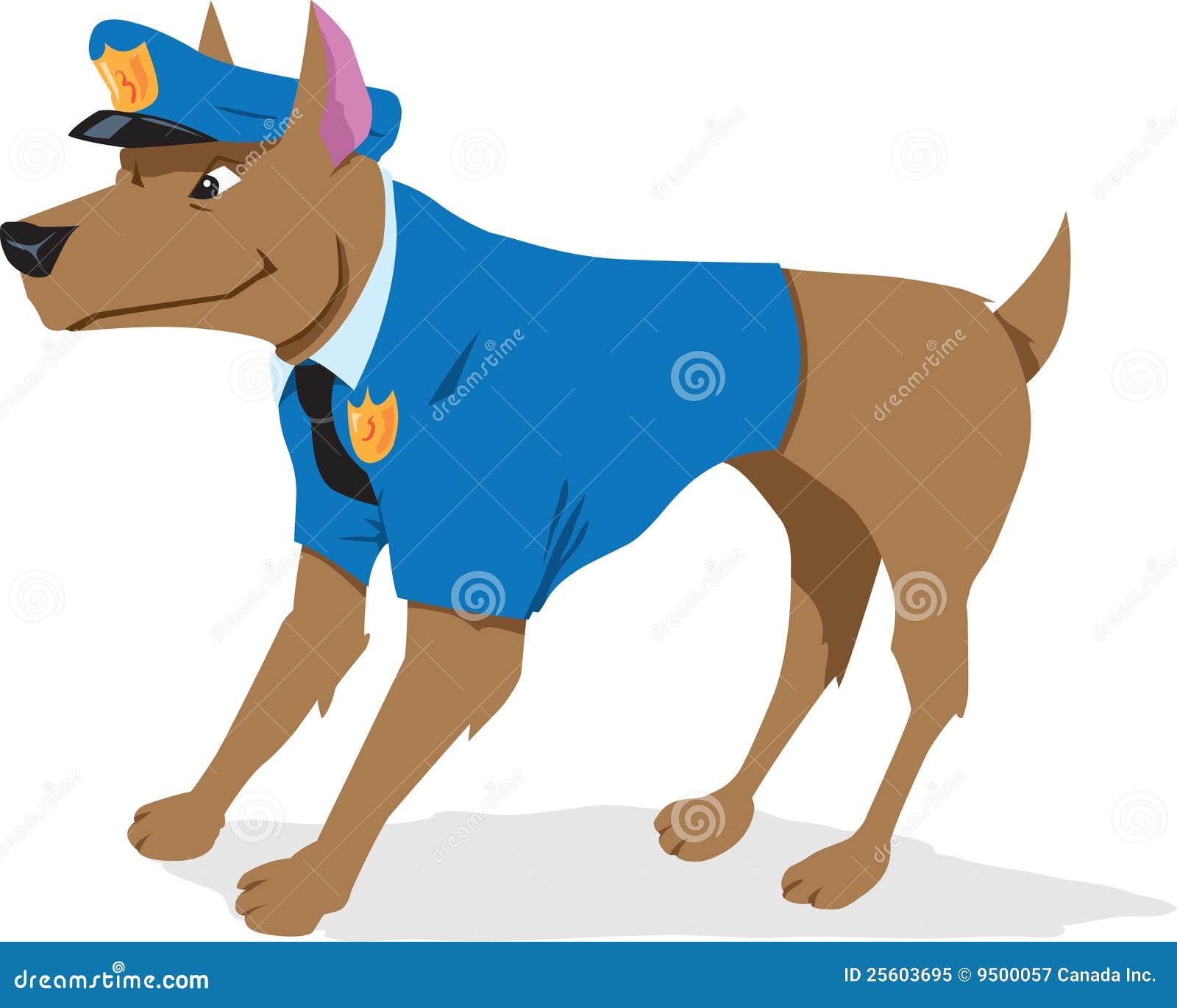 身着制服的警察与狗站在一起插画图片素材_ID:162898490-Veer图库
