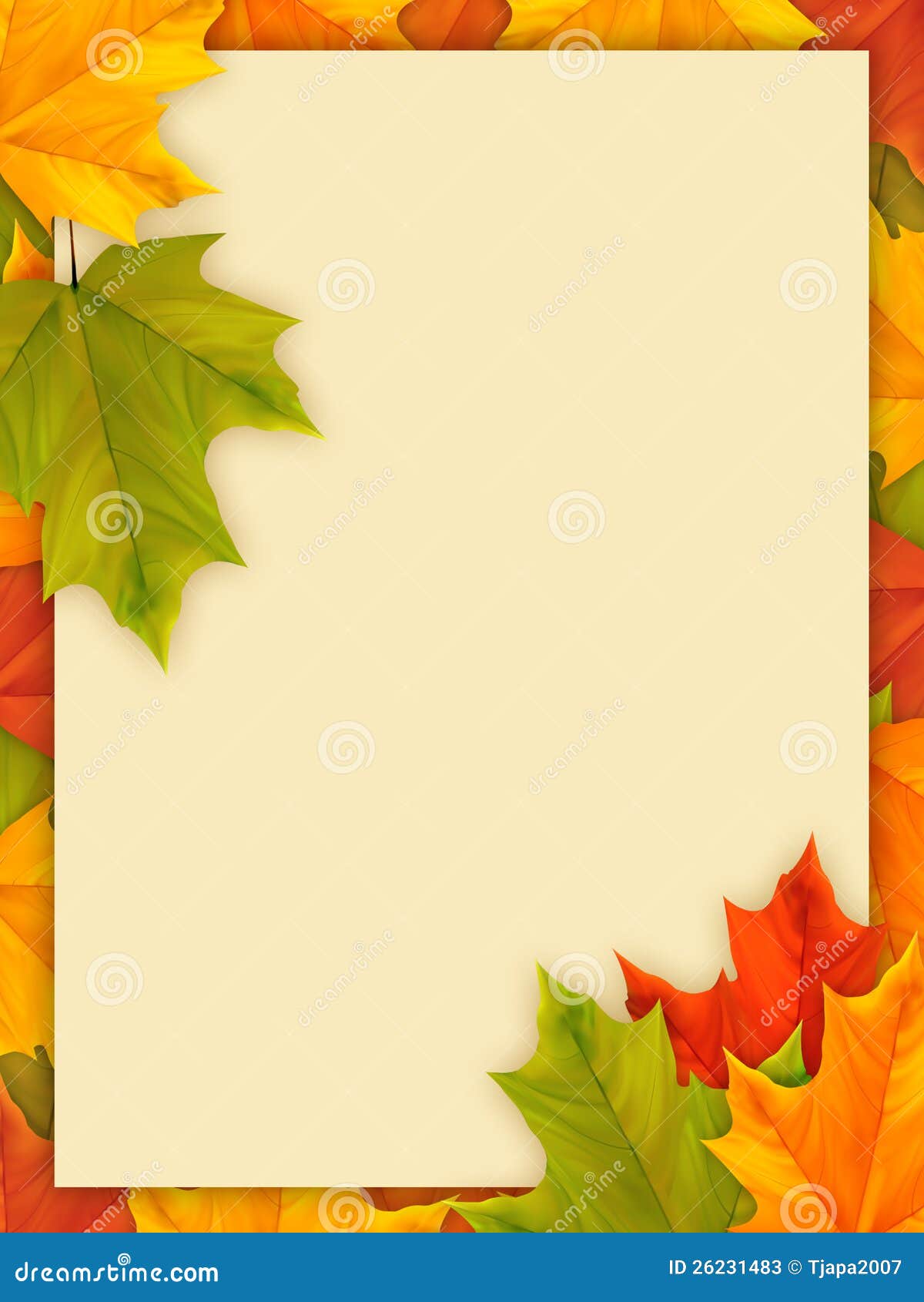 看板卡在与叶子的秋天背景中.