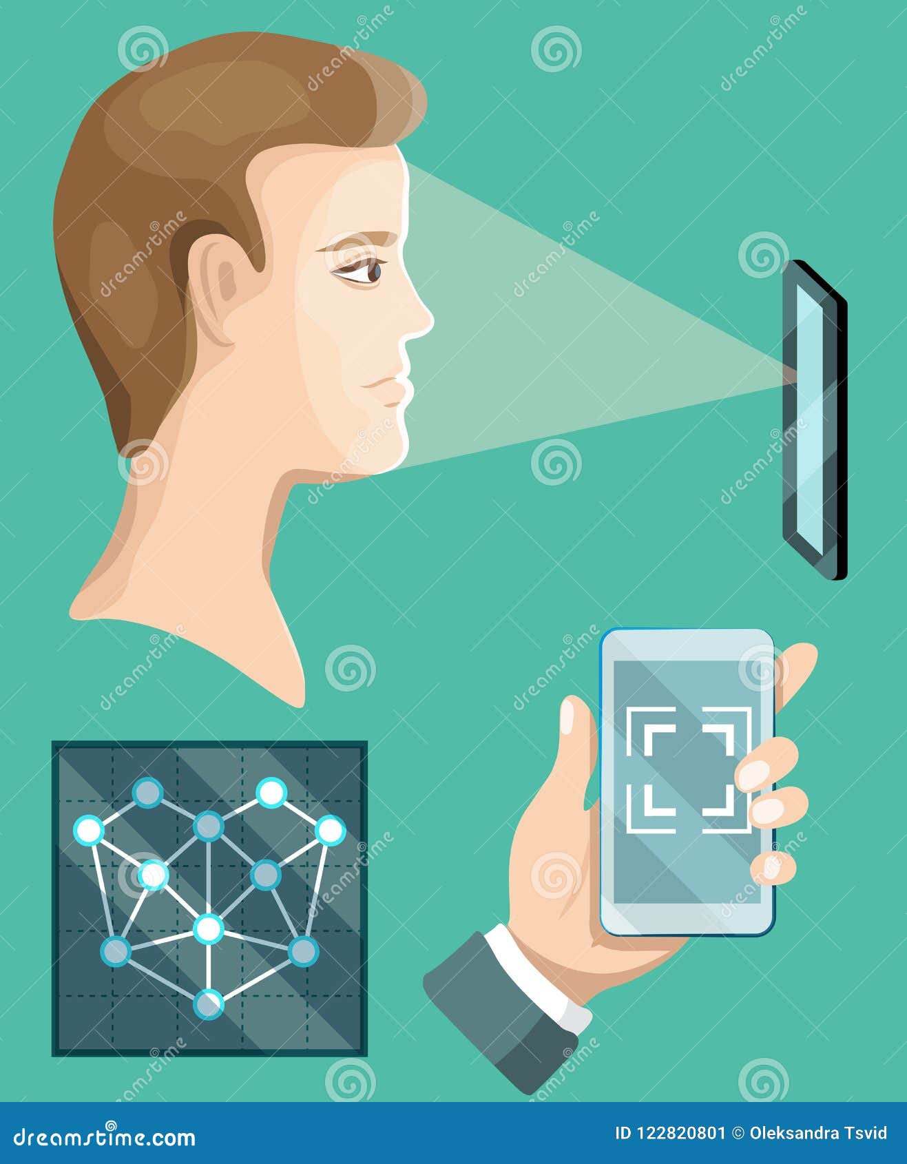 download 面部识别系统 库存例证.