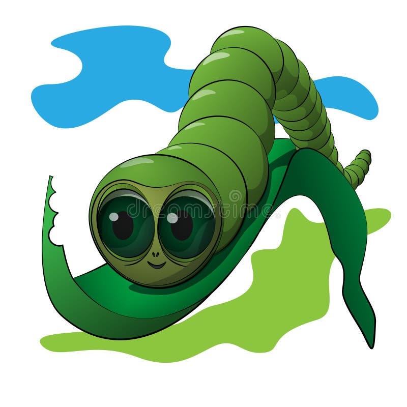 Зеленый червь оригинал. Червяк с зелеными глазами.