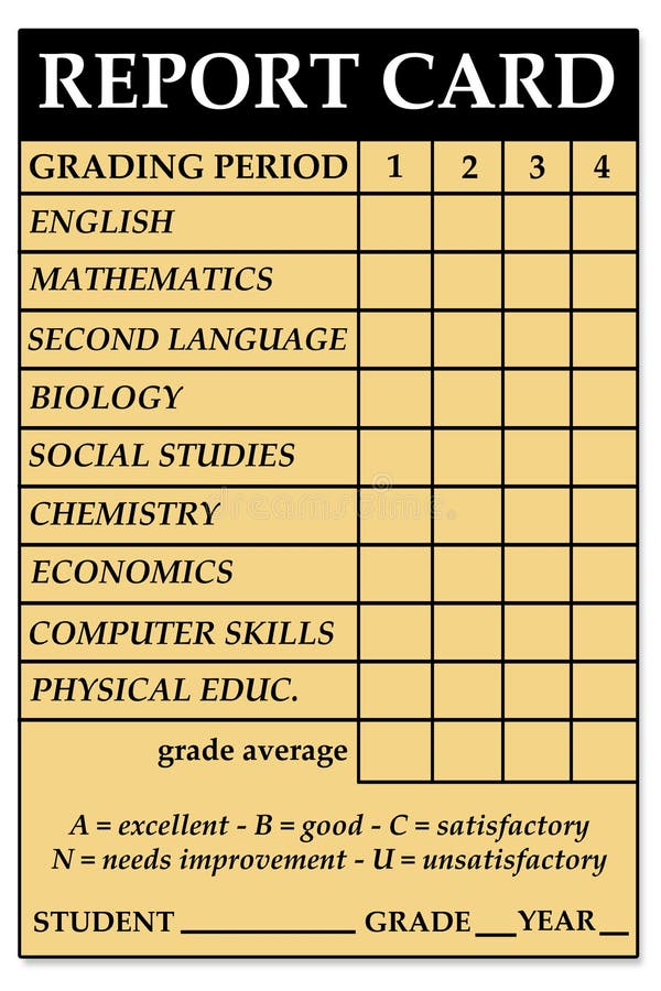 Vanessa Sparks Report Card