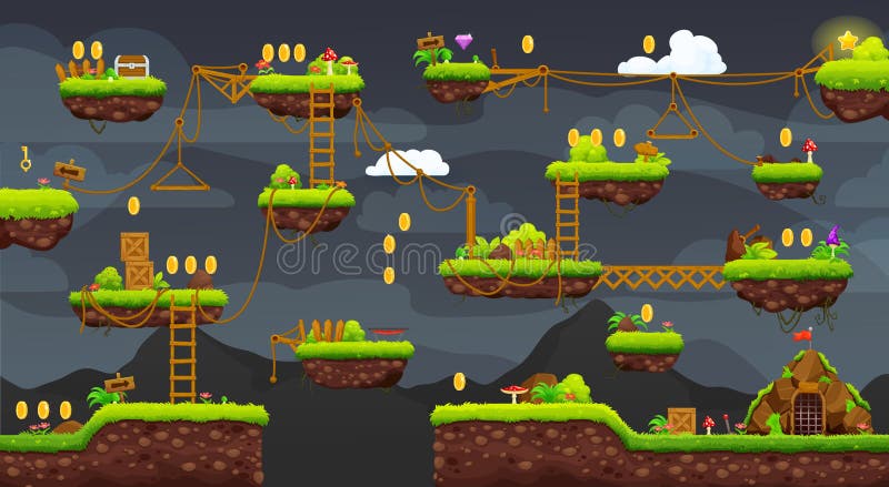 2d videogames jogos nível mapa interface com plataformas 21022699