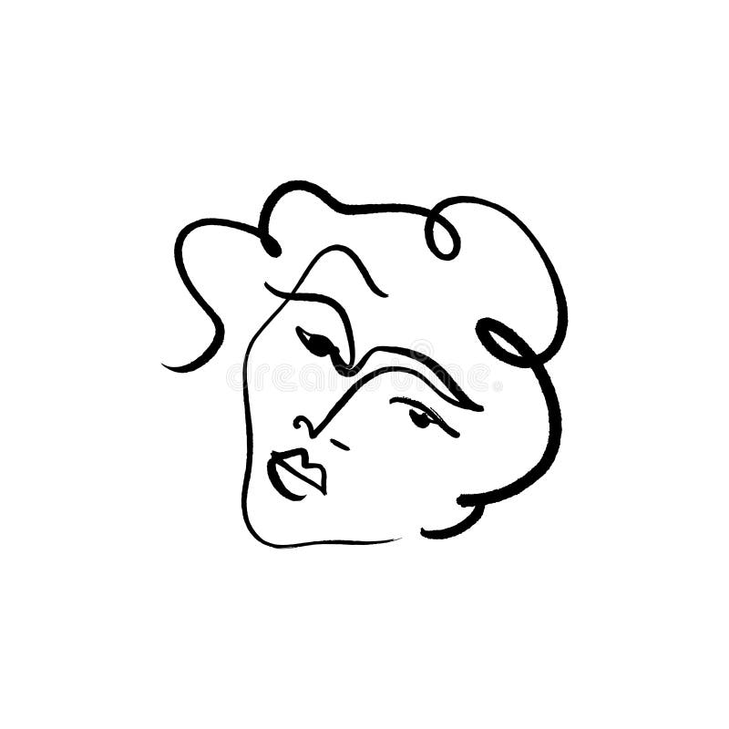 A La Mode Noir Et Blanc Tire Par La Main Simple Visage De Dessin Au Trait Abstraction Copie Monochrome Pour Les V Tements Le Tex Illustration Stock Illustration Du Monochrome Blanc 151510180