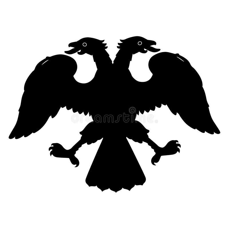 águila Bicéfala Con Alas Extendidas. Símbolo De Emblema. Ilustración  Vectorial De Silueta Ilustración del Vector - Ilustración de decorativo,  foenix: 208211846