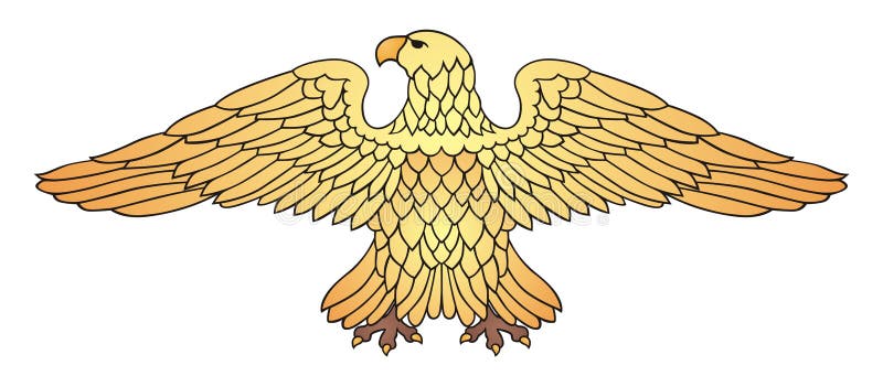 Águila de oro ilustración del vector. Ilustración de vendimia - 11740514