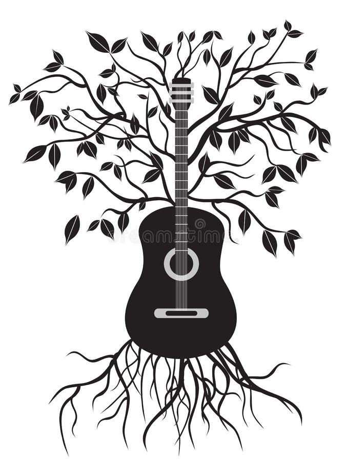 Árbol de la guitarra ilustración del vector. Ilustración de fondo - 22308225