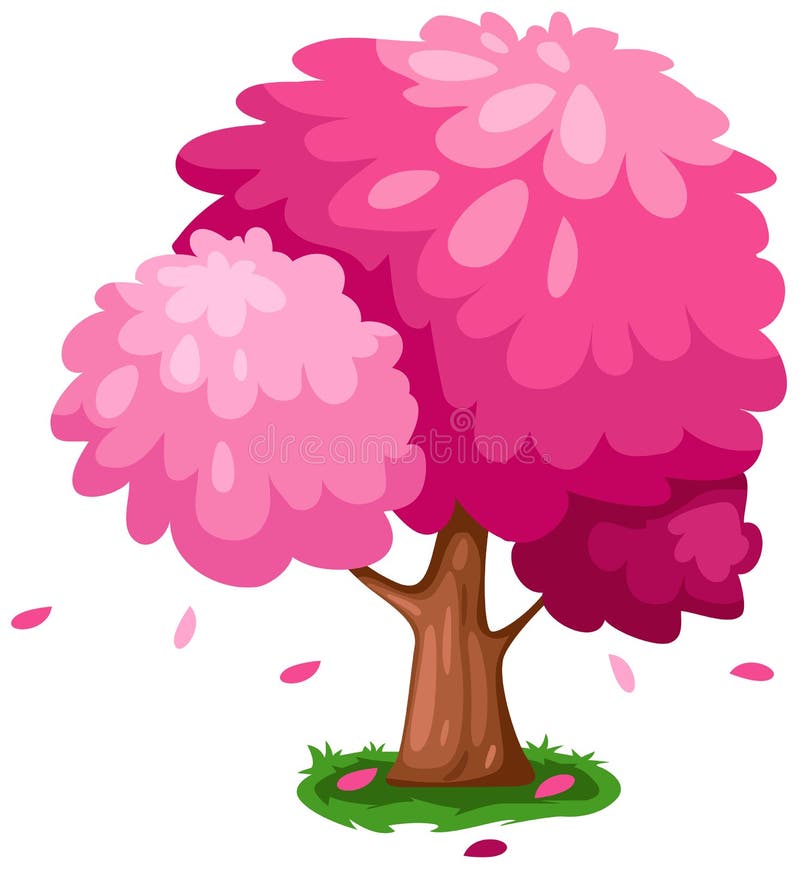 Árbol rosado stock de ilustración. Ilustración de tinta - 23722709