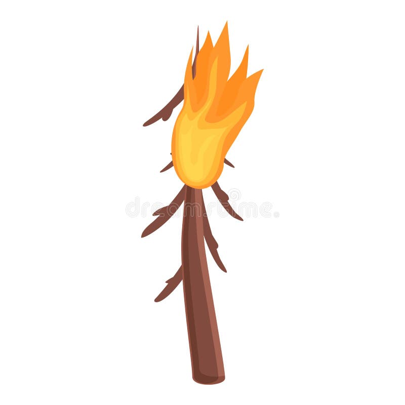 Estilo De Desenho Animado De Uma árvore Jovem No ícone De Fogo Ilustração  do Vetor - Ilustração de nave, incêndio: 216466777