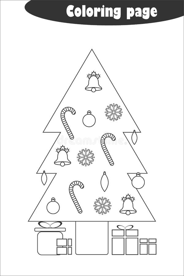 como desenhar e pintar desenhos animados de árvore de natal. desenho fácil  para aprender, brincar, educação, arte, crianças 14460443 Vetor no Vecteezy