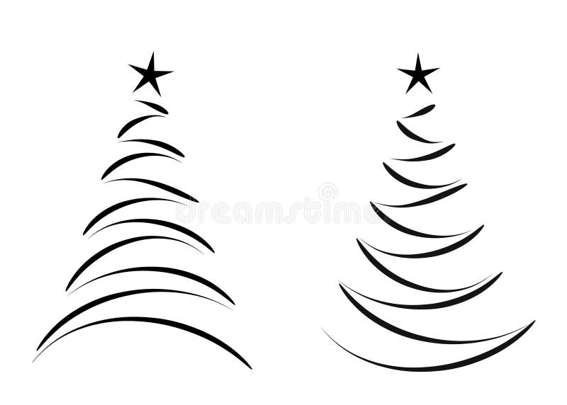Cartão De Natal Preto E Branco Ilustração do Vetor - Ilustração de abeto,  vetor: 28058831