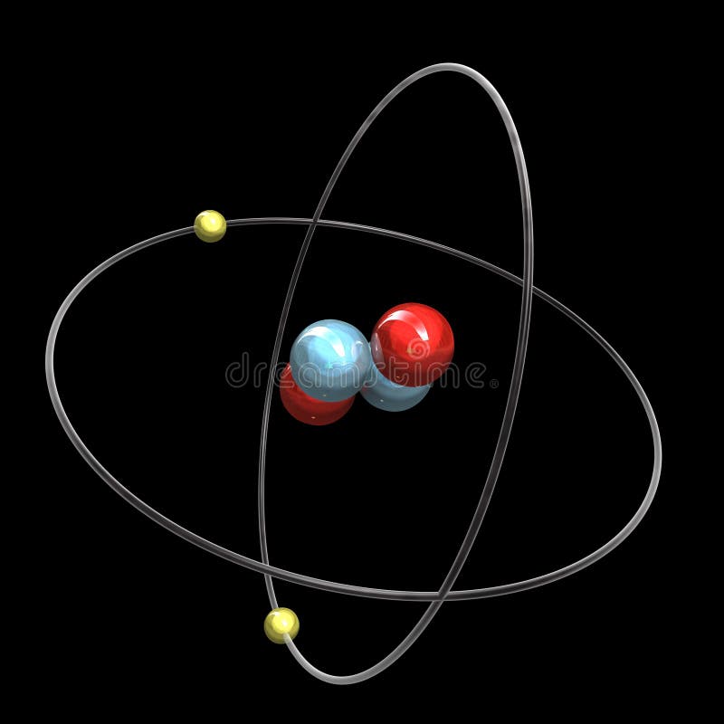 átomo del helio 3d stock de ilustración. Ilustración de miniatura - 3733750