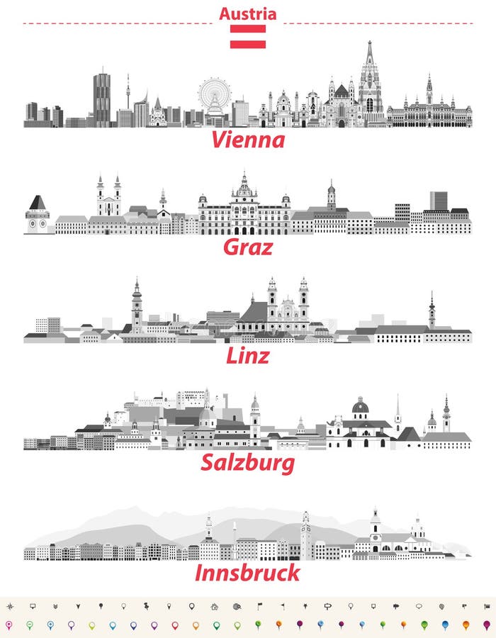 Áustria simplificou o mapa ilustração do vetor. Ilustração de europeu -  100123873