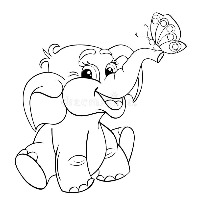 Elephant Drole De Bebe De Bande Dessinee Avec Le Papillon Illustration De Vecteur Illustration Du Nature Noir Elephant Drole De Bebe De Bande Dessinee Avec Le Papillon Illustration De Vecteur Illustration Du Nature Noir