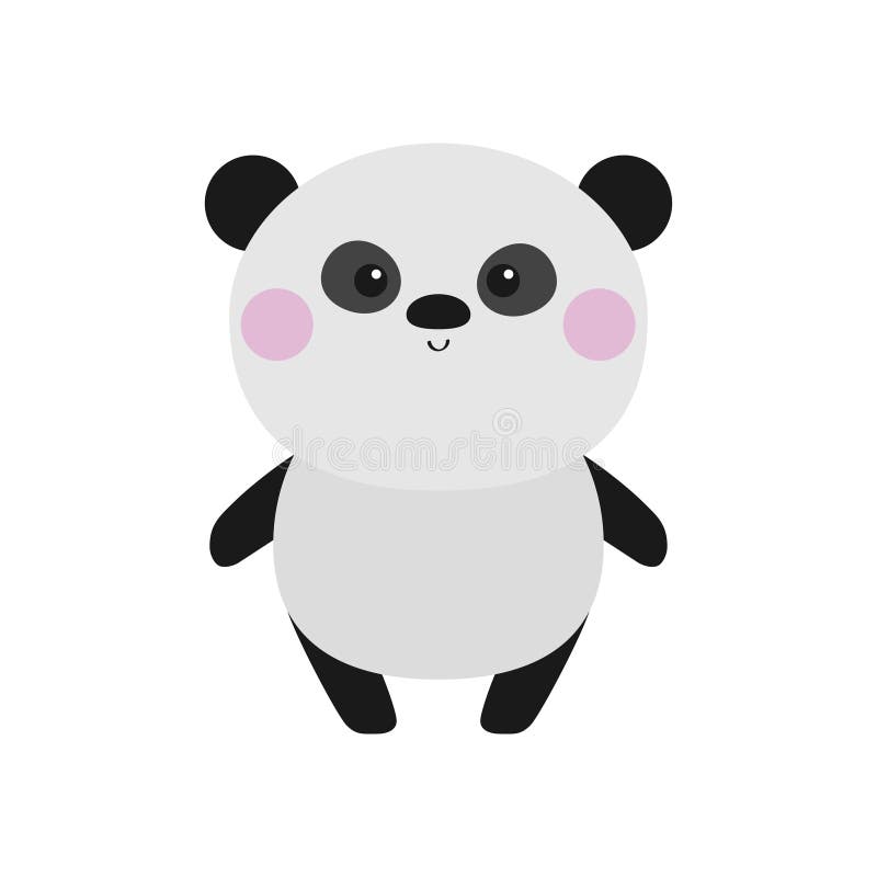 Desenho de urso panda fofo segurando coração de animal kawaii