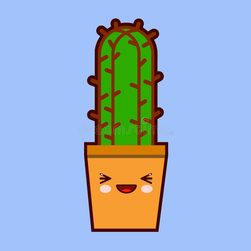 Grupo Bonito Do Kawaii Dos Desenhos Animados De Planta, De Plantas Carnudas  Do Cacto E De Flores Com Projeto Liso Das Caras Engra Ilustração Stock -  Ilustração de cactos, jogo: 102184516