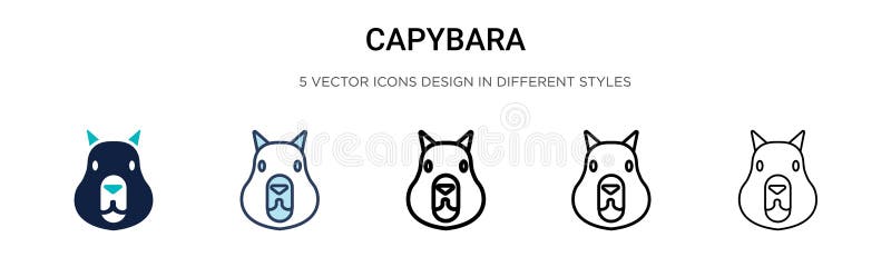 Ícone dos desenhos animados Capybara em design plano imagem