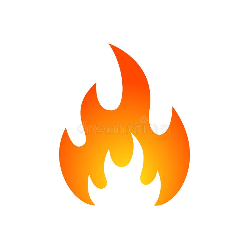Decalque de fogo símbolo de chama gradiente ícone ardente
