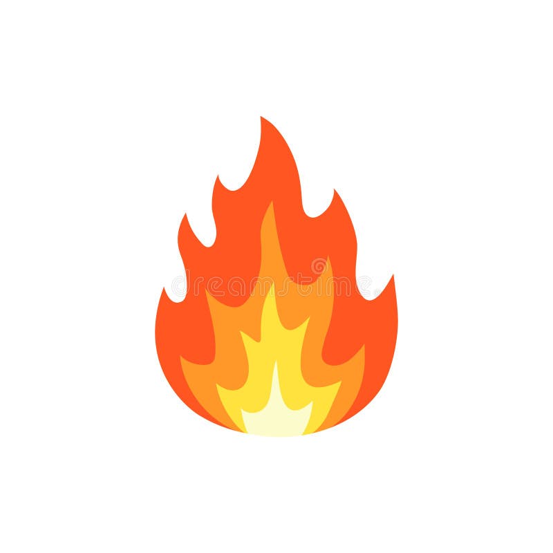Símbolo de ícone de chama de fogo isolado na ilustração de ícone
