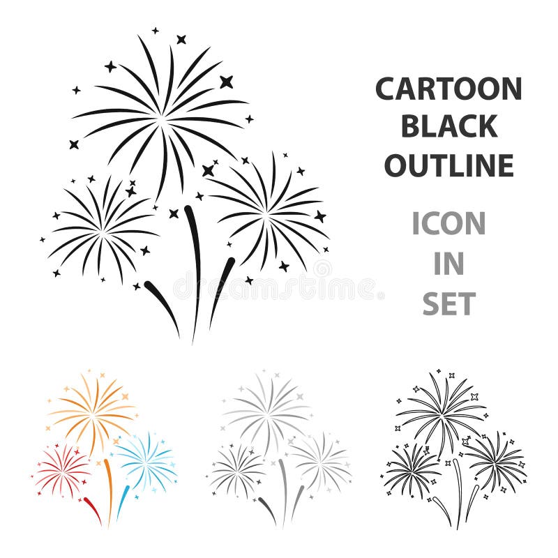 Estilo De Desenho Animado Do ícone De Fogos De Artifício Ilustração do  Vetor - Ilustração de divertimento, feriado: 205010714