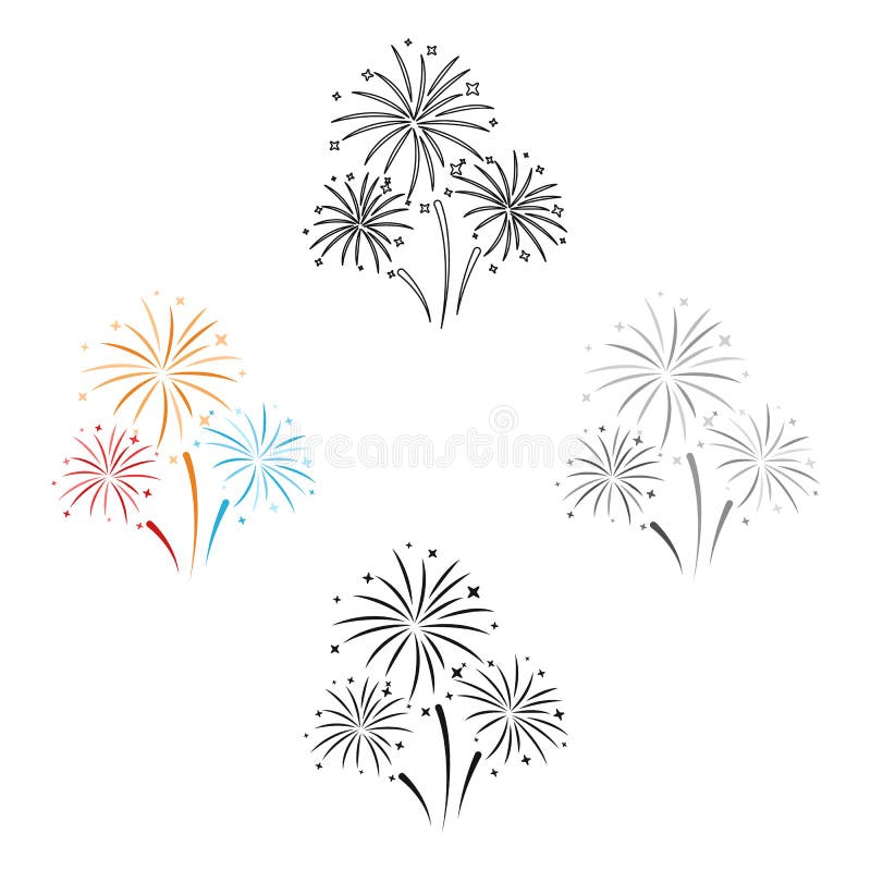 Fogo-de-artifício, Foguete, Ícone, Sobre, Branca, Fundo, Colorido, Desenho,  Vetorial, Ilustração Ilustraciones svg, vectoriales, clip art vectorizado  libre de derechos. Image 81140199