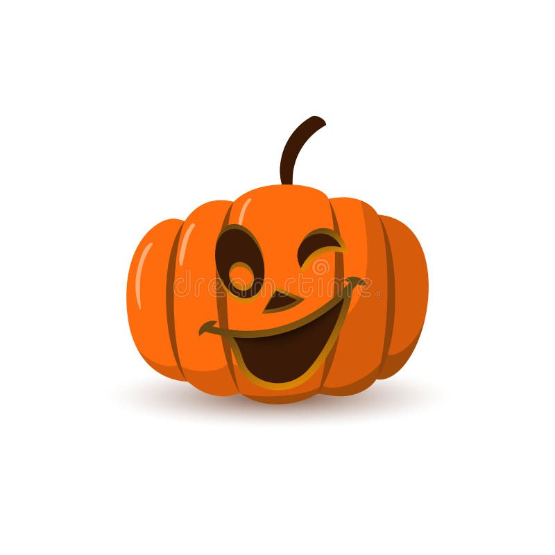 Bonito desenho animado 3d abóbora de halloween com cara assustadora  ilustração vetorial de conceito de halloween