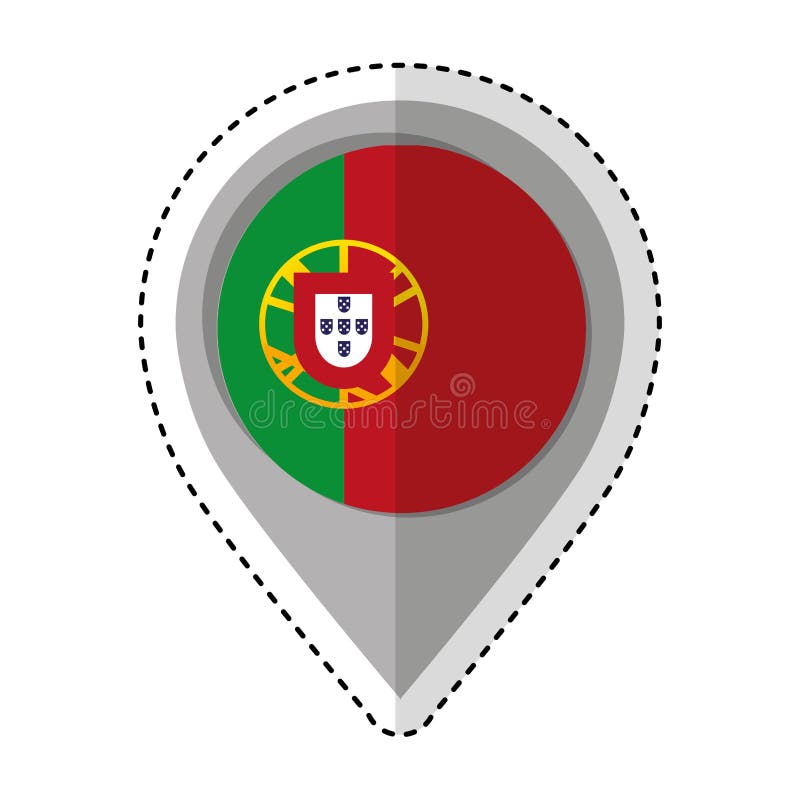 Vetores de Localização De Portugal No Mapamúndi Marcada Com O