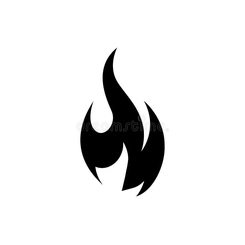 ícone da chama do fogo ilustração do vetor. Ilustração de preto - 93507640