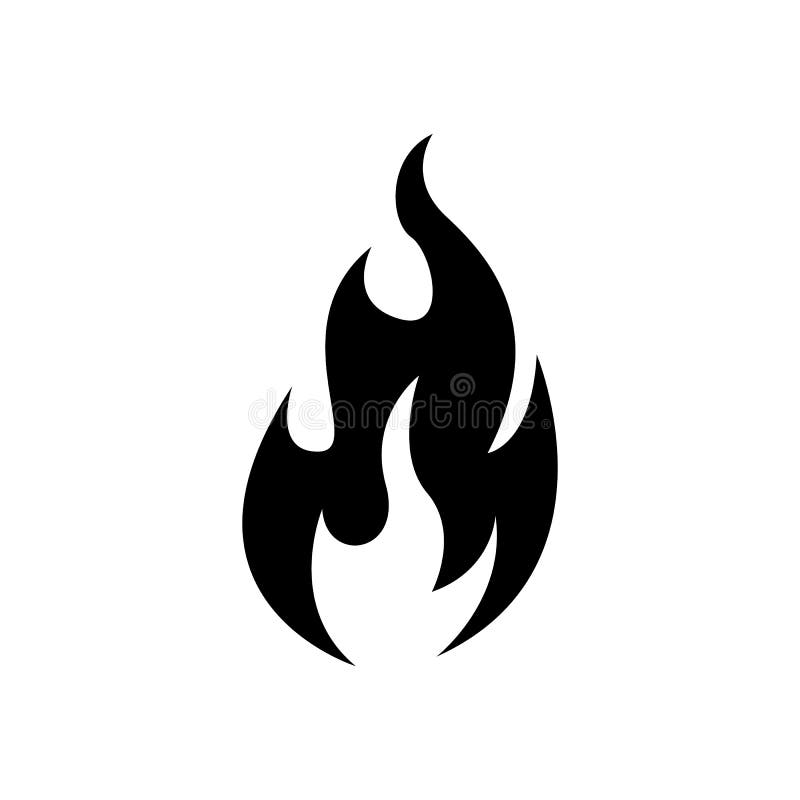 conjunto de ícones de chamas de fogo. branco em um fundo preto 19516221  Vetor no Vecteezy