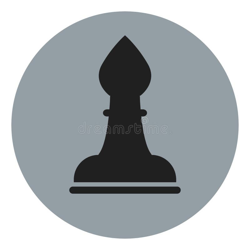 Ícone de xadrez bispo branco e preto