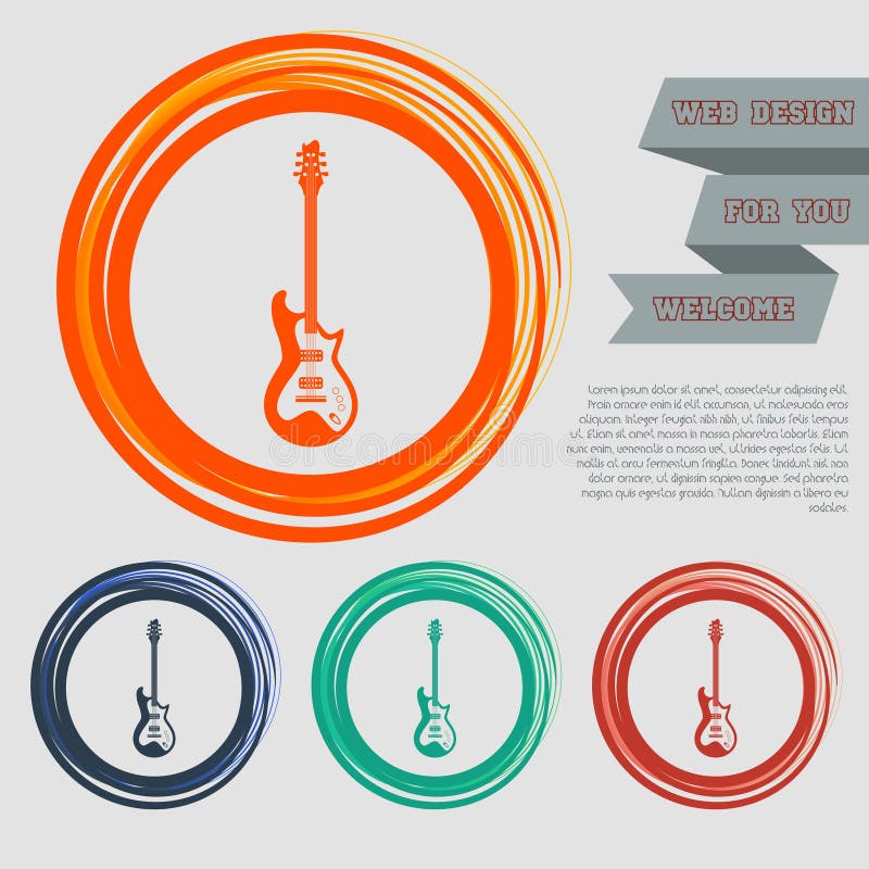 Guitarra Elétrica Verde E Azul Vermelha Ilustração Stock ...