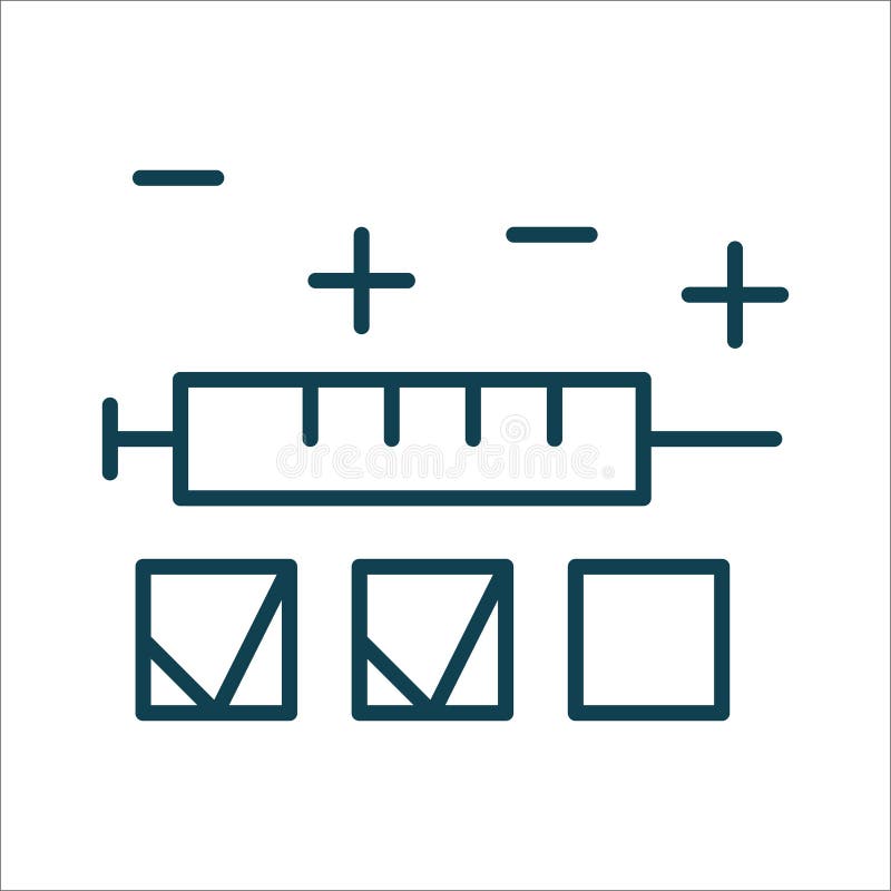 Vetores de Ícone Linear De Vacinação Seringa Com Frasco Prevenção