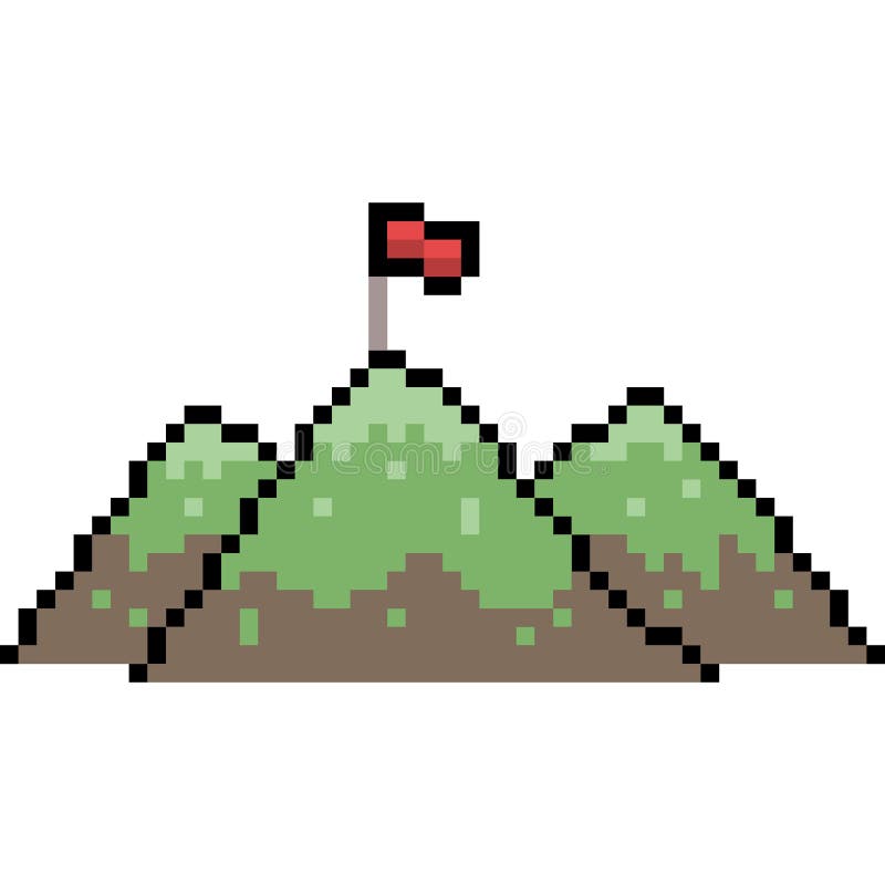 paisagem de montanhas com pixel art. ilustração vetorial. 11508050