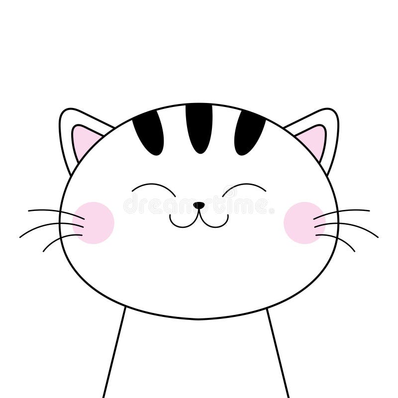 Desenho De Clipart De Gato Bigode Branco PNG , Branco, Desenho