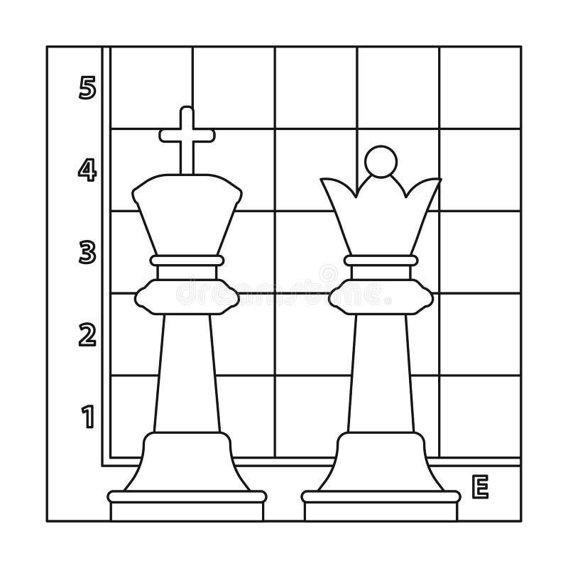 Xadrez Rei Esboço Ícone Isolado. Símbolo, Ilustração Do Logotipo Para  Conceito Móvel E Web Design. Royalty Free SVG, Cliparts, Vetores, e  Ilustrações Stock. Image 143105589