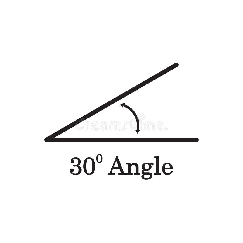 Ícone De ângulo De 30 Graus Isolado Na Ilustração Do Vetor Branco.  Ilustração do Vetor - Ilustração de linha, ângulo: 173512824