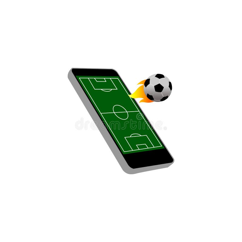 Conceito De Futebol Online. Futebol Com Renderização De Coroa E Smartphone  3d Ilustração Stock - Ilustração de evento, vivo: 260431441